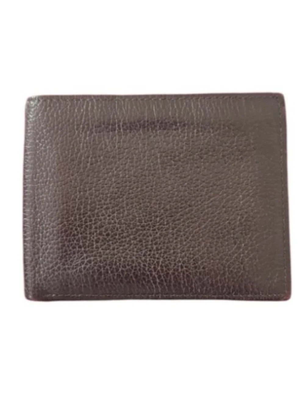 Brown Genuine Leather Bifold Wallet Men Pebbled Leather Slim Classic Minimalist